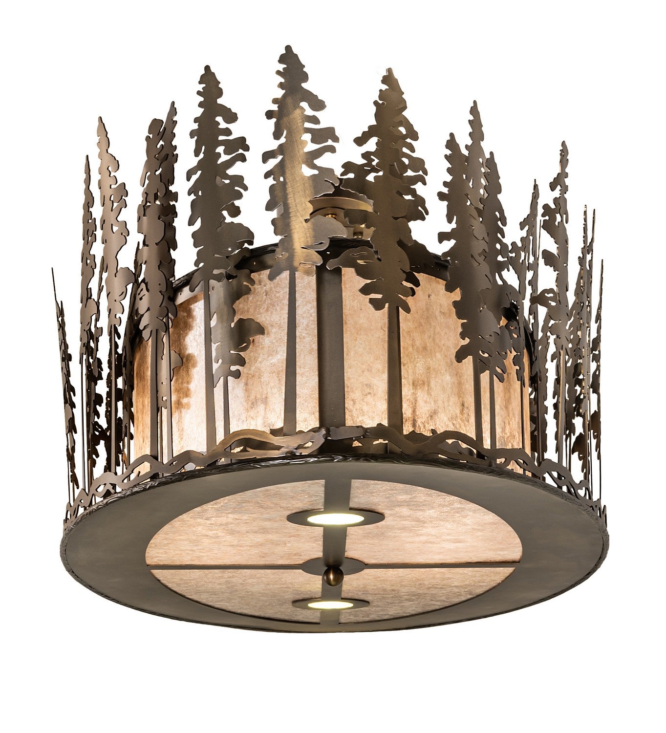 Meyda Tiffany - 260023 - Eight Light Flushmount - Tall Pines - Antique Copper