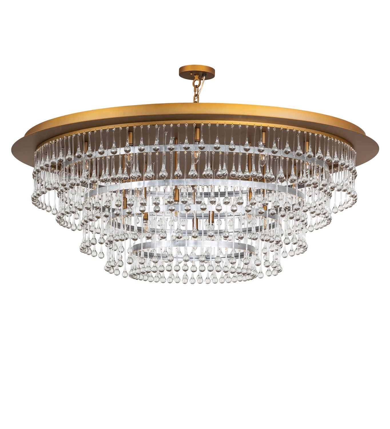 Meyda Tiffany - 260056 - LED Chandelier - Corsica - Gold Matte Over Nickel & Sparkle Silver