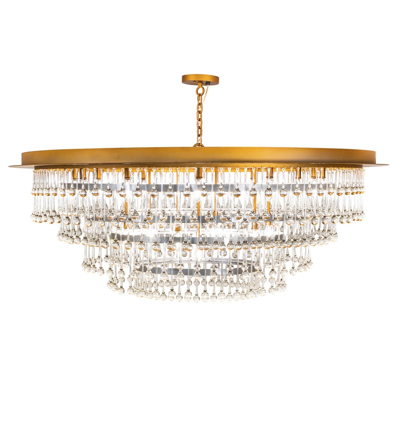 Meyda Tiffany - 260056 - LED Chandelier - Corsica - Gold Matte Over Nickel & Sparkle Silver