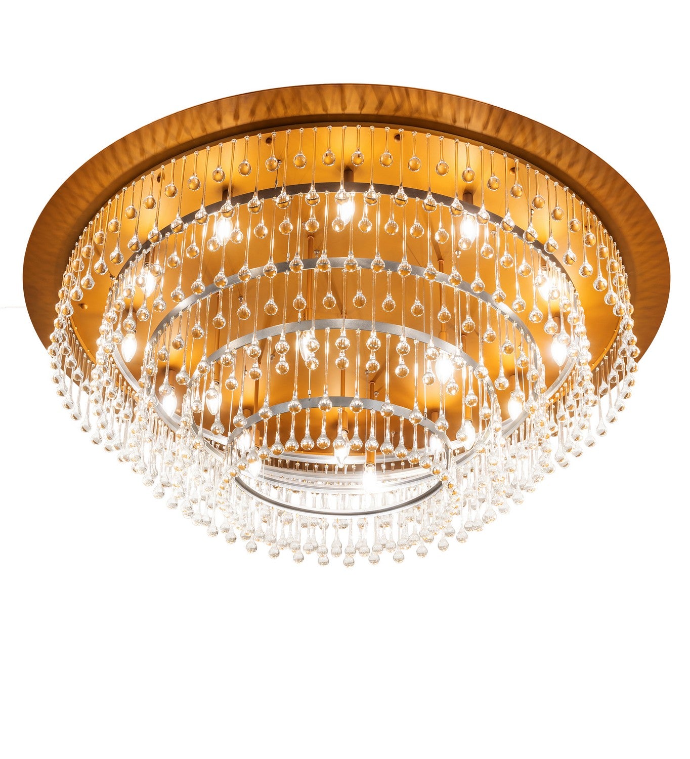 Meyda Tiffany - 260056 - LED Chandelier - Corsica - Gold Matte Over Nickel & Sparkle Silver