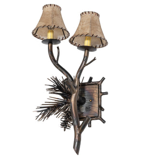 Meyda Tiffany - 261116 - Two Light Wall Sconce - Pinewood - Light Burnished Antique Copper