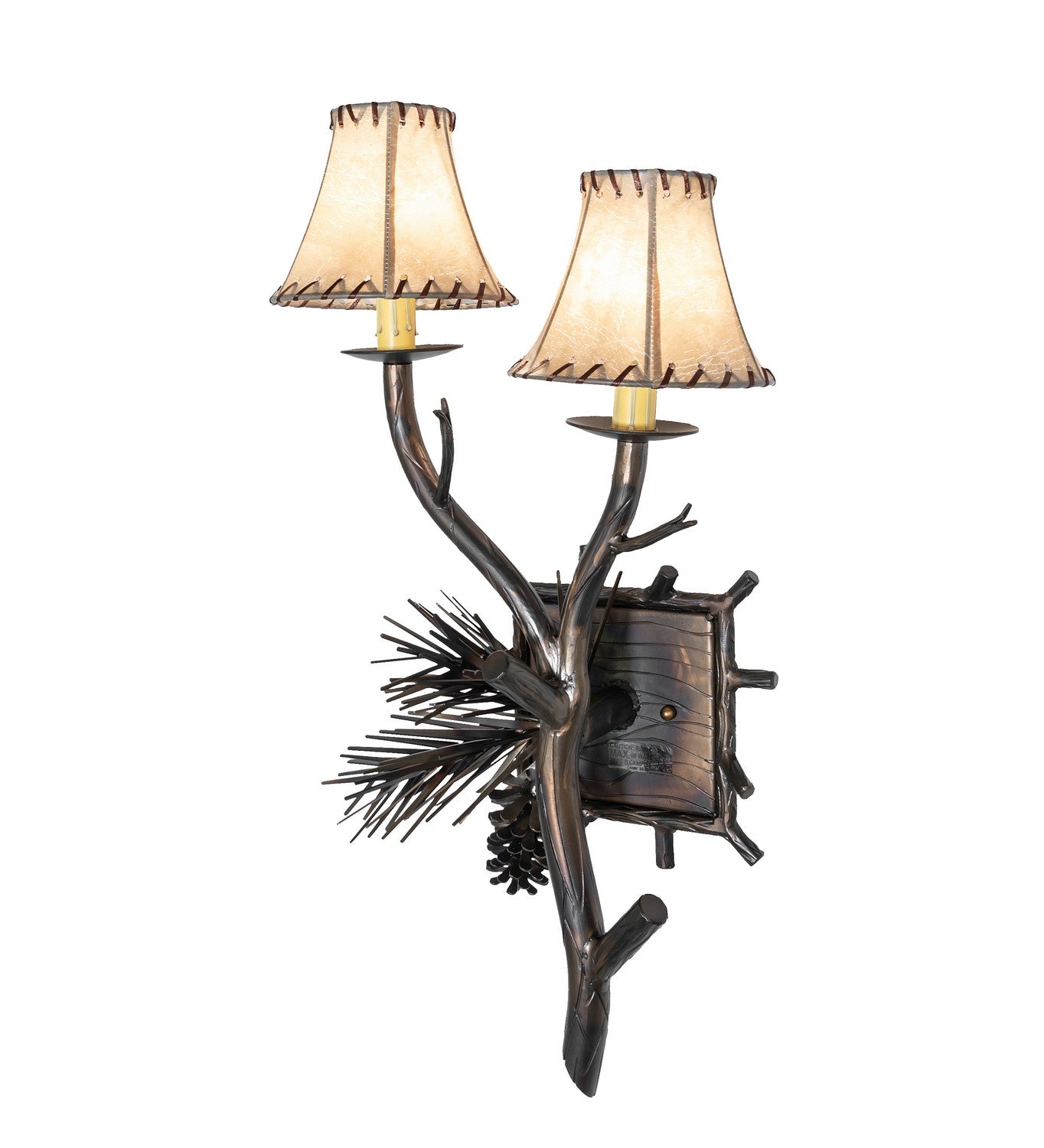 Meyda Tiffany - 261116 - Two Light Wall Sconce - Pinewood - Light Burnished Antique Copper