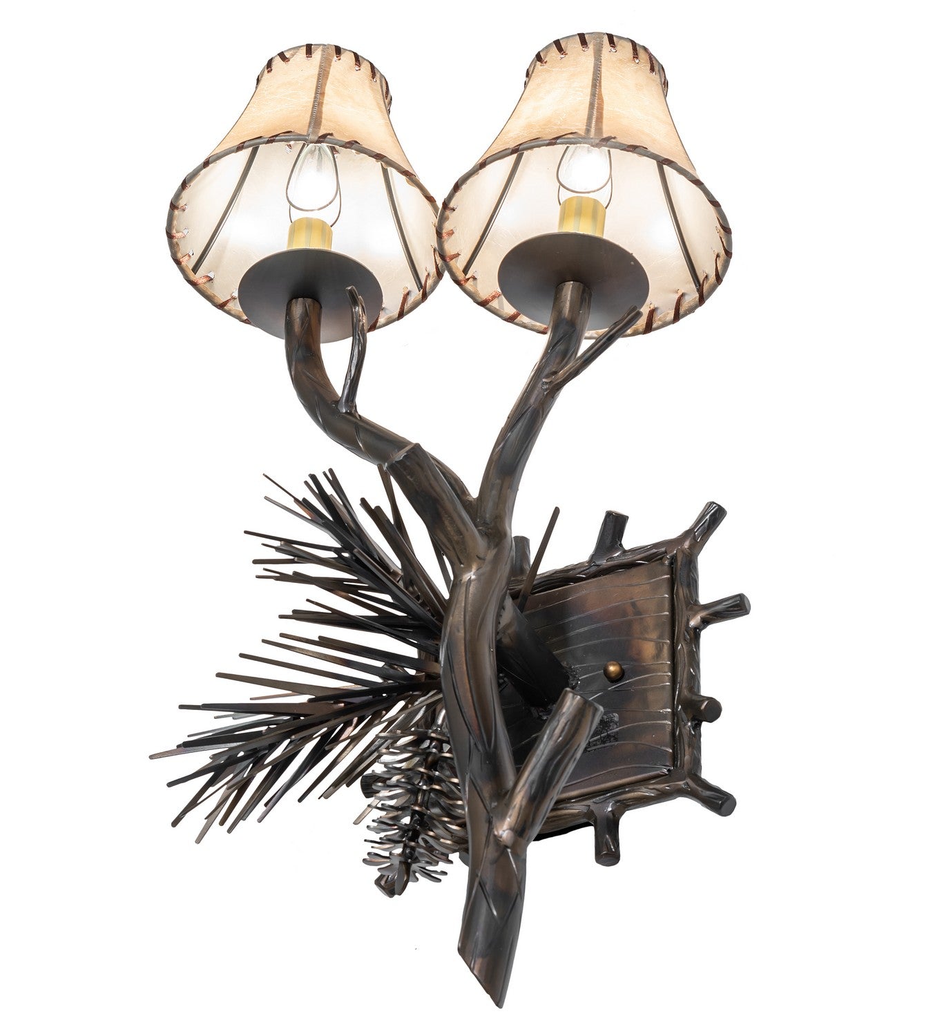 Meyda Tiffany - 261116 - Two Light Wall Sconce - Pinewood - Light Burnished Antique Copper