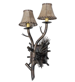 Meyda Tiffany - 261117 - Two Light Wall Sconce - Pinewood - Light Burnished Antique Copper