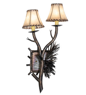 Meyda Tiffany - 261117 - Two Light Wall Sconce - Pinewood - Light Burnished Antique Copper