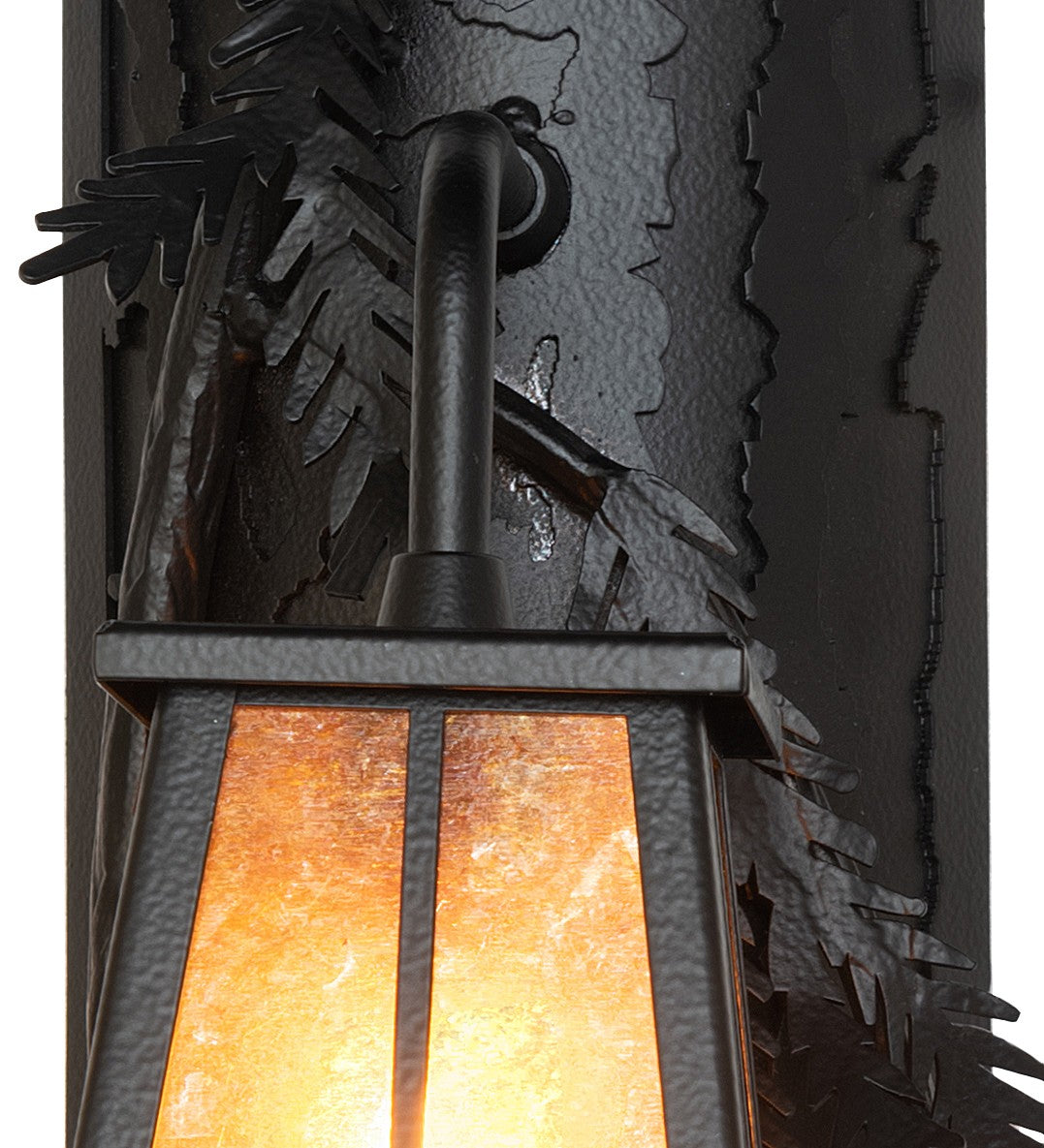 Meyda Tiffany - 261858 - Two Light Wall Sconce - Pine Branch - Black Satin Wrought Iron