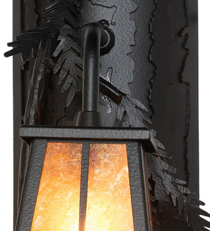 Meyda Tiffany - 261858 - Two Light Wall Sconce - Pine Branch - Black Satin Wrought Iron