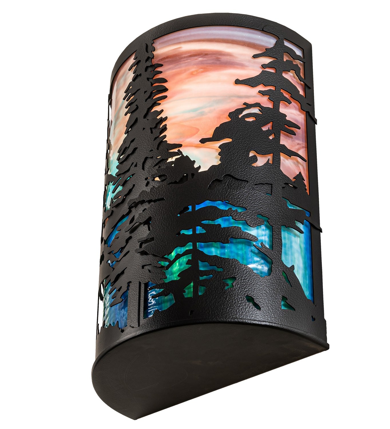 Meyda Tiffany - 261859 - Two Light Wall Sconce - Tall Pines - Black Satin Wrought Iron