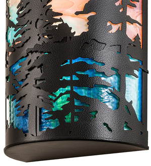 Meyda Tiffany - 261859 - Two Light Wall Sconce - Tall Pines - Black Satin Wrought Iron