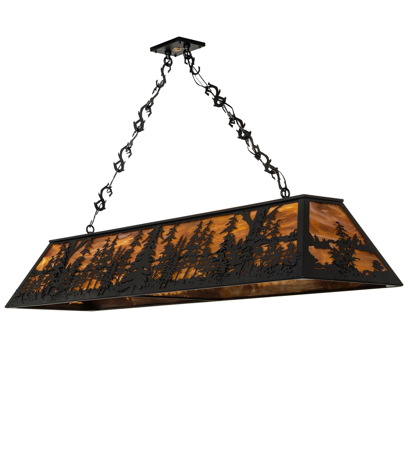 Meyda Tiffany - 261972 - 11 Light Pendant - Tall Pines - Textured Black