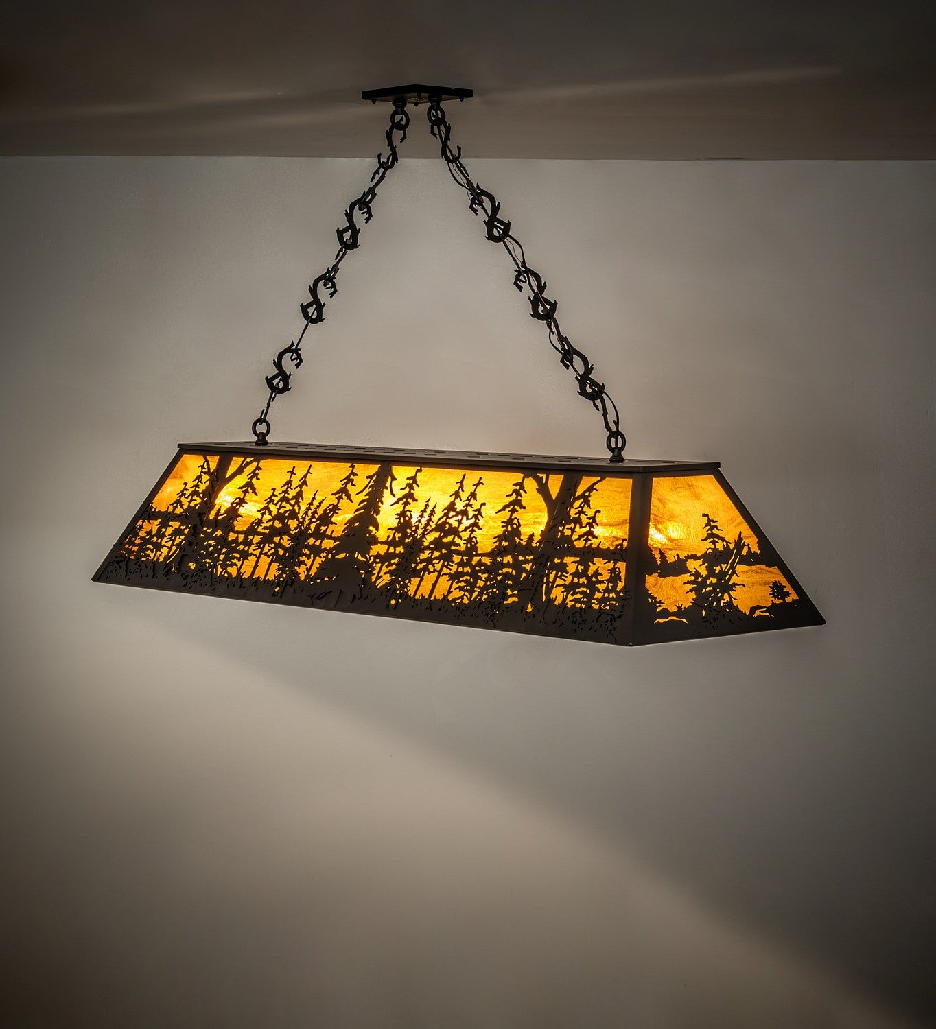 Meyda Tiffany - 261972 - 11 Light Pendant - Tall Pines - Textured Black