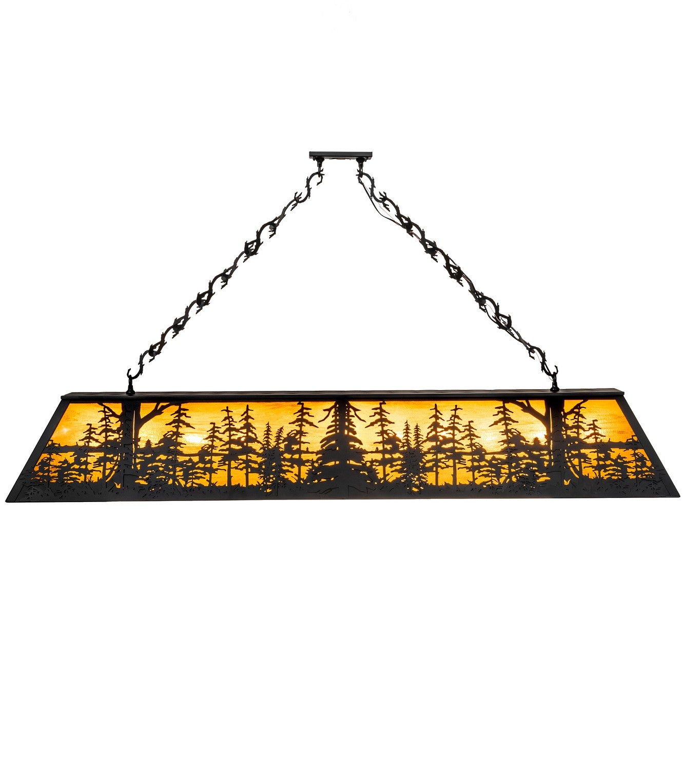 Meyda Tiffany - 261972 - 11 Light Pendant - Tall Pines - Textured Black