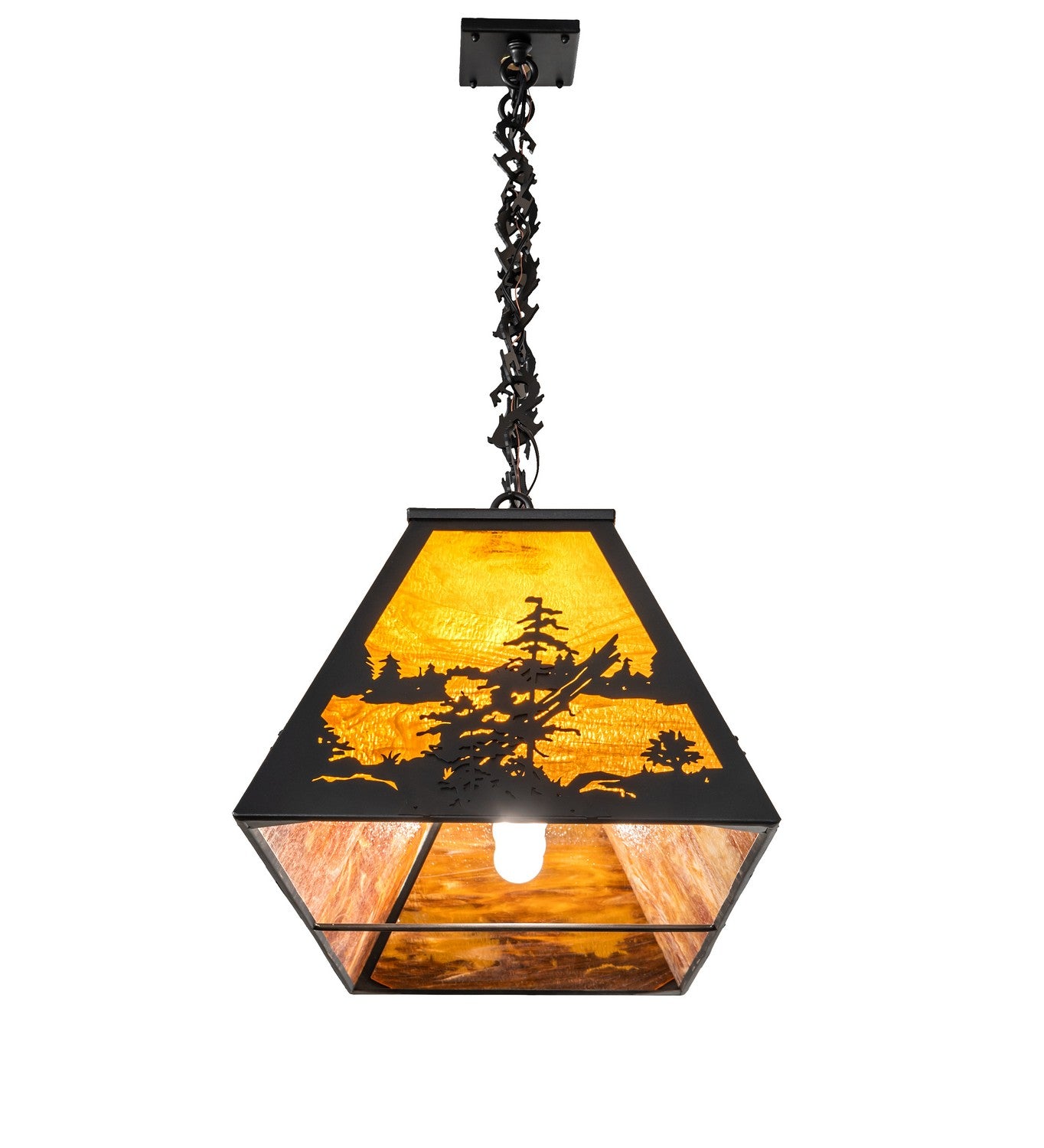 Meyda Tiffany - 261972 - 11 Light Pendant - Tall Pines - Textured Black