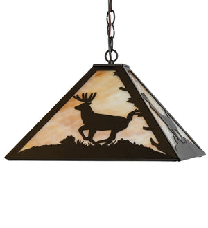 Meyda Tiffany - 262422 - Three Light Pendant - Lone Deer - Textured Black