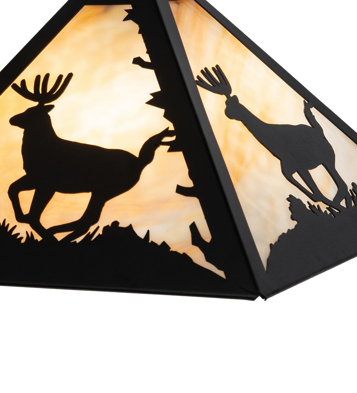 Meyda Tiffany - 262422 - Three Light Pendant - Lone Deer - Textured Black