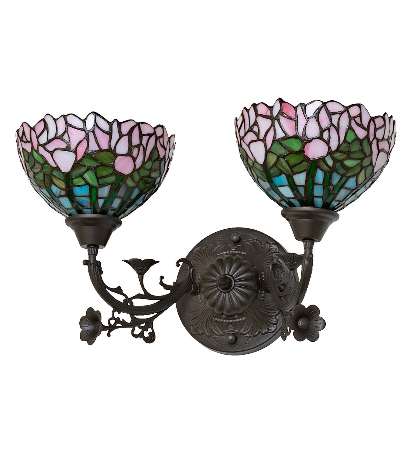 Meyda Tiffany - 263351 - Two Light Wall Sconce - Tiffany Cabbage Rose