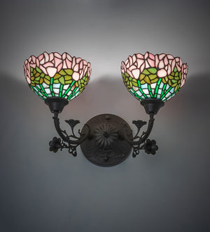 Meyda Tiffany - 263351 - Two Light Wall Sconce - Tiffany Cabbage Rose