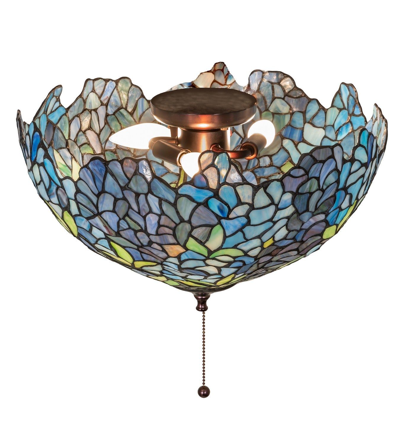 Meyda Tiffany - 263354 - Three Light Fan Light Fixture - Tiffany Wisteria - Mahogany Bronze