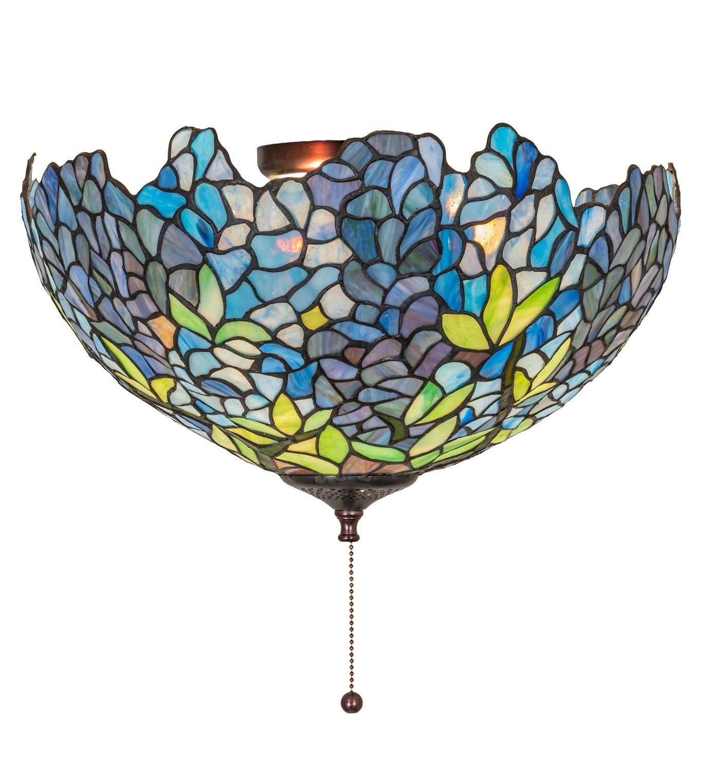 Meyda Tiffany - 263354 - Three Light Fan Light Fixture - Tiffany Wisteria - Mahogany Bronze