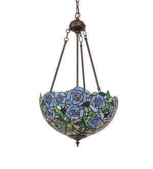 Meyda Tiffany - 263406 - Two Light Pendant - Rose Garden - Mahogany Bronze