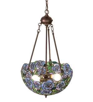 Meyda Tiffany - 263406 - Two Light Pendant - Rose Garden - Mahogany Bronze