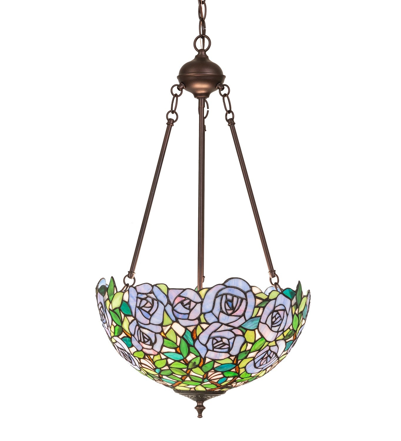 Meyda Tiffany - 263406 - Two Light Pendant - Rose Garden - Mahogany Bronze