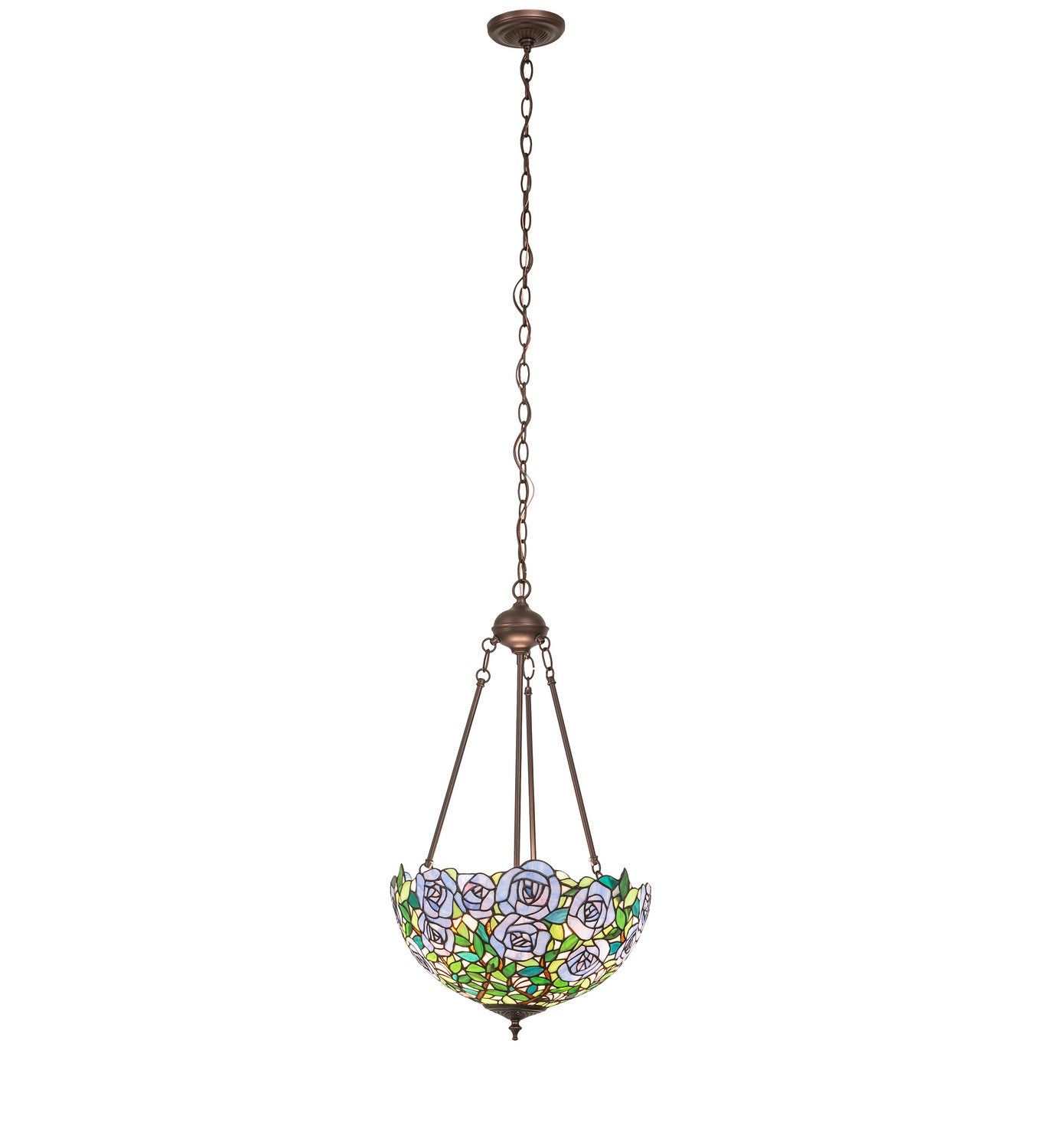 Meyda Tiffany - 263406 - Two Light Pendant - Rose Garden - Mahogany Bronze