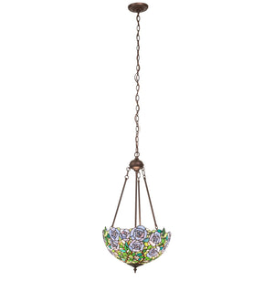 Meyda Tiffany - 263406 - Two Light Pendant - Rose Garden - Mahogany Bronze