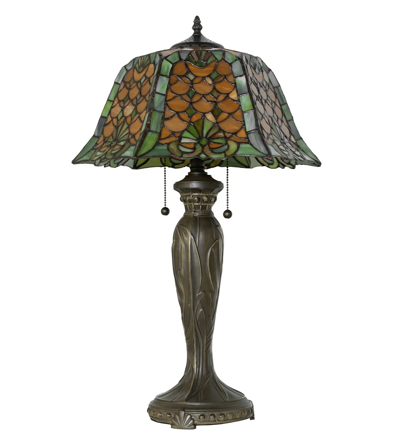 Meyda Tiffany - 264846 - Two Light Table Lamp - Duffner & Kimberly Shell & Diamond - Mahogany Bronze