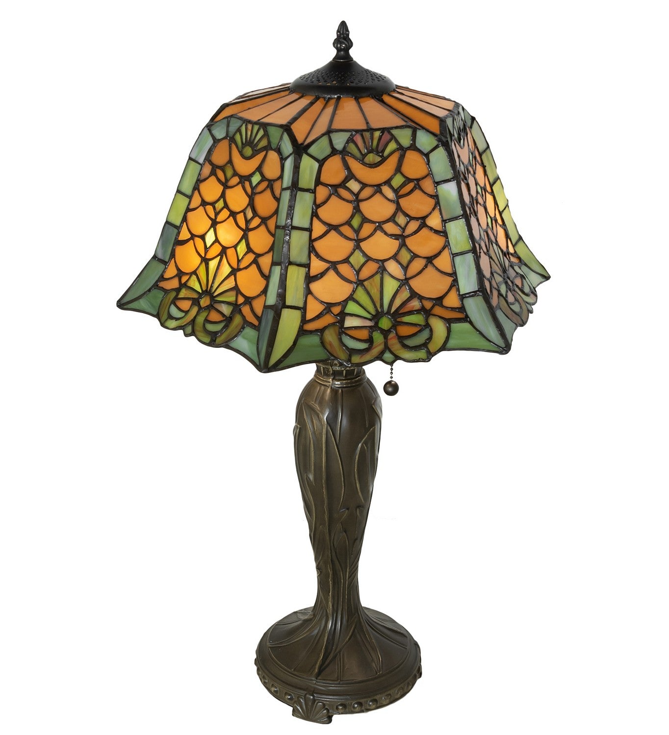 Meyda Tiffany - 264846 - Two Light Table Lamp - Duffner & Kimberly Shell & Diamond - Mahogany Bronze