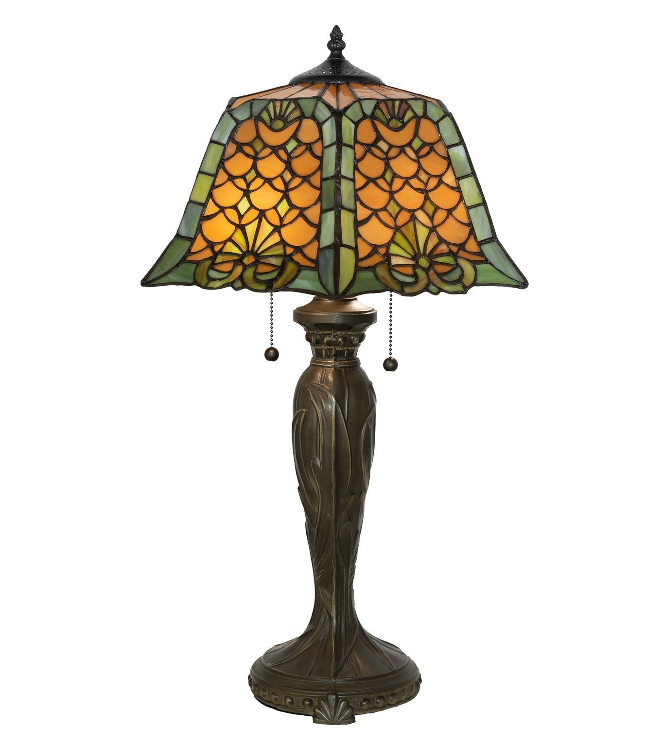 Meyda Tiffany - 264846 - Two Light Table Lamp - Duffner & Kimberly Shell & Diamond - Mahogany Bronze