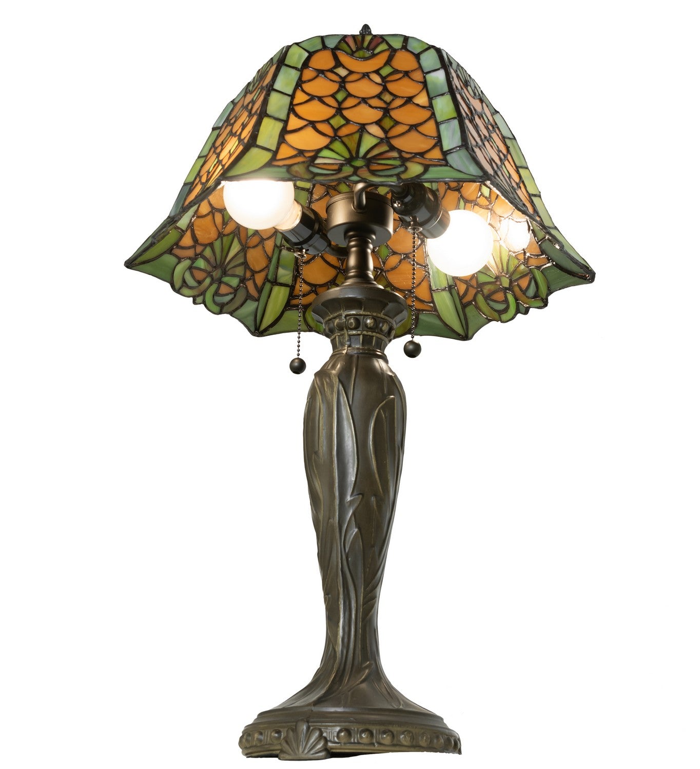 Meyda Tiffany - 264846 - Two Light Table Lamp - Duffner & Kimberly Shell & Diamond - Mahogany Bronze