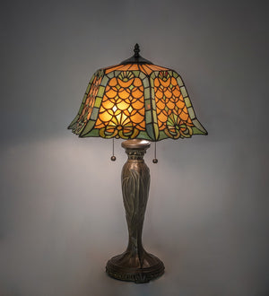 Meyda Tiffany - 264846 - Two Light Table Lamp - Duffner & Kimberly Shell & Diamond - Mahogany Bronze