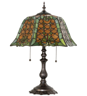 Meyda Tiffany - 264857 - Two Light Table Lamp - Duffner & Kimberly Shell & Diamond - Mahogany Bronze