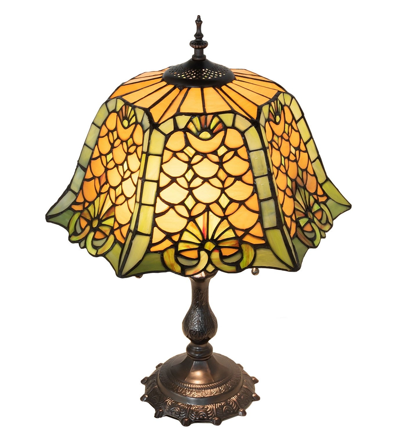 Meyda Tiffany - 264857 - Two Light Table Lamp - Duffner & Kimberly Shell & Diamond - Mahogany Bronze