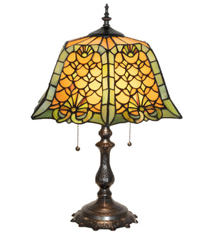 Meyda Tiffany - 264857 - Two Light Table Lamp - Duffner & Kimberly Shell & Diamond - Mahogany Bronze