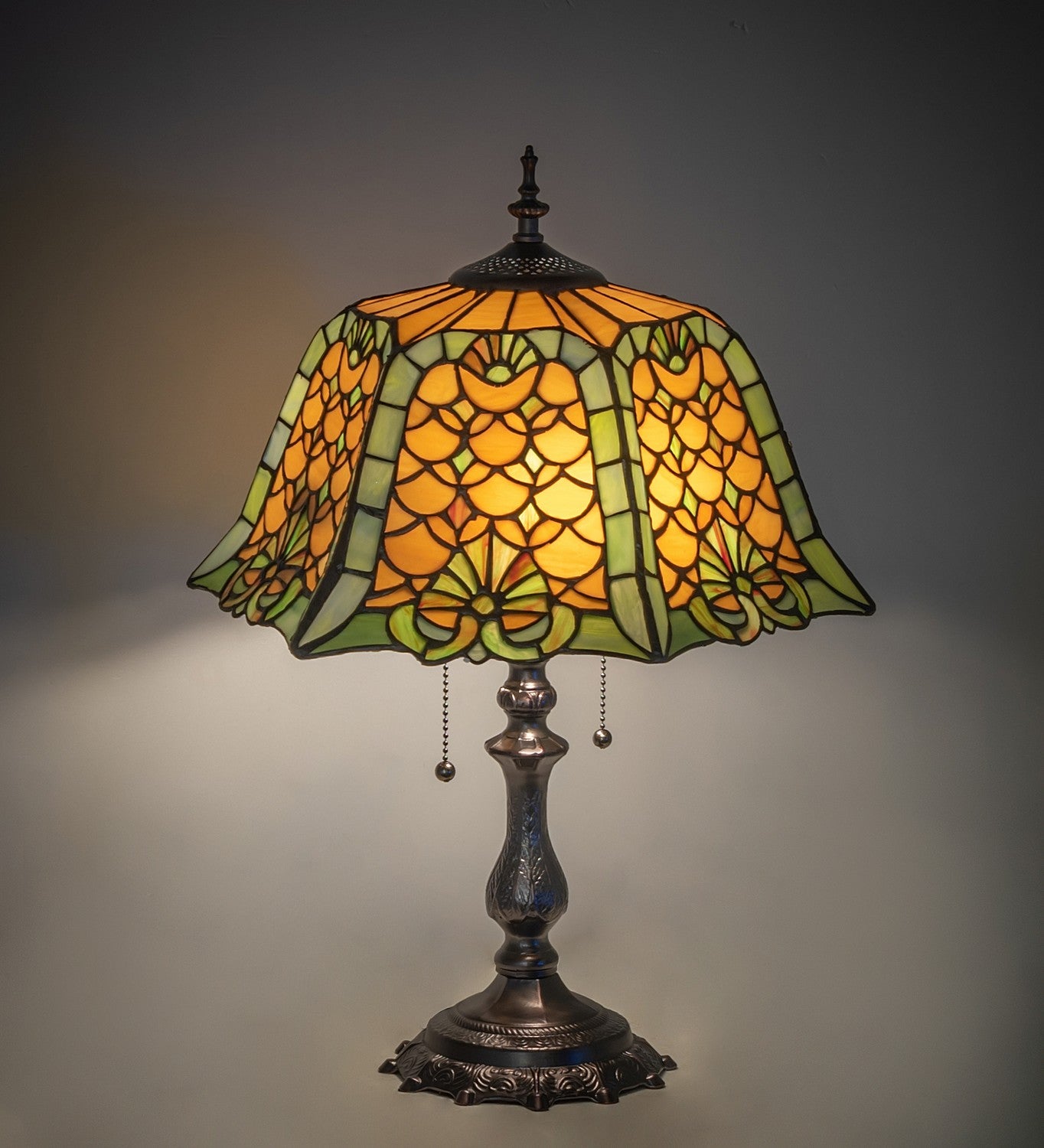 Meyda Tiffany - 264857 - Two Light Table Lamp - Duffner & Kimberly Shell & Diamond - Mahogany Bronze