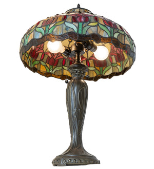 Meyda Tiffany - 265019 - Two Light Table Lamp - Colonial Tulip - Bronze