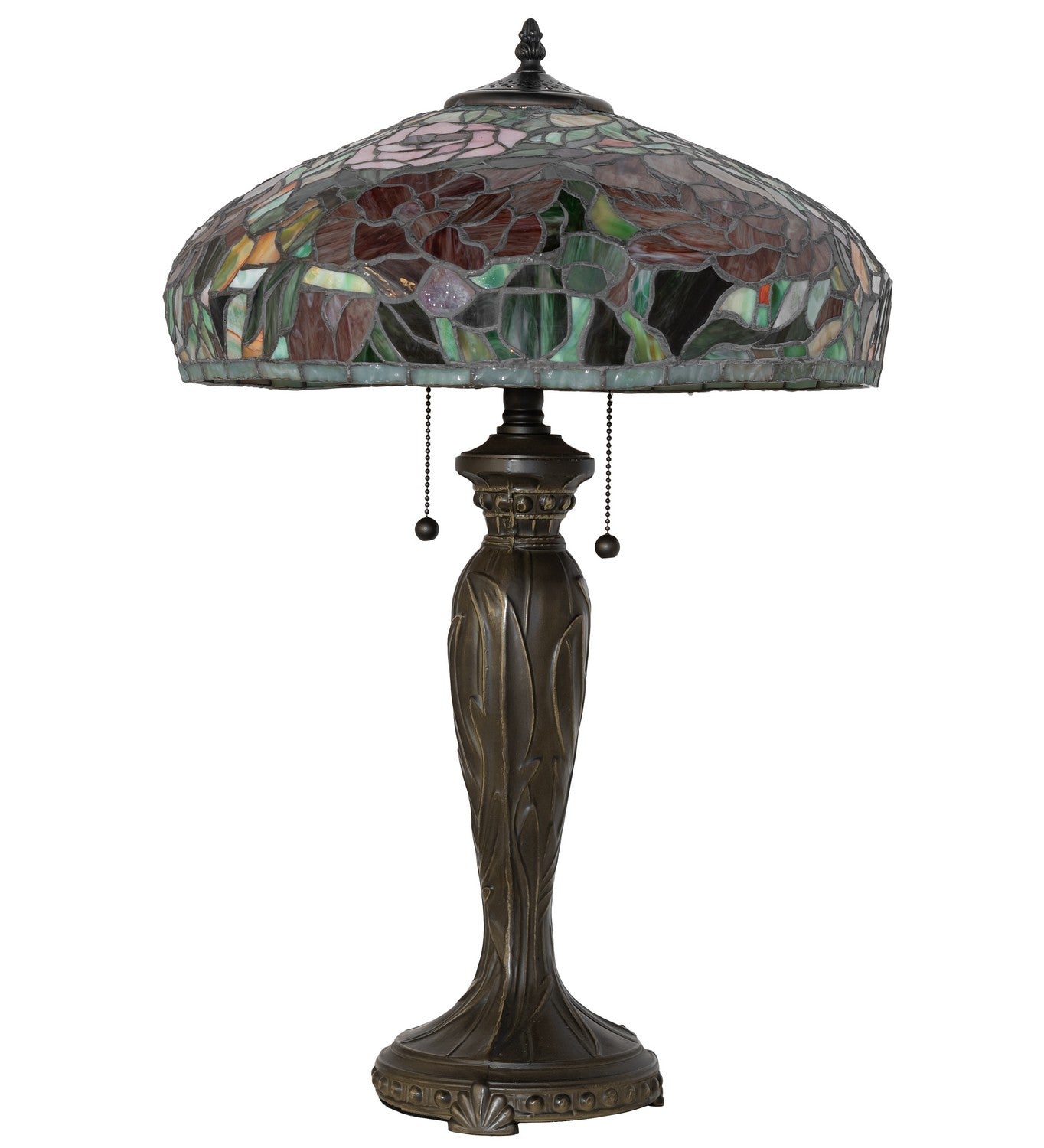 Meyda Tiffany - 265061 - Two Light Table Lamp - Tiffany Peony - Mahogany Bronze