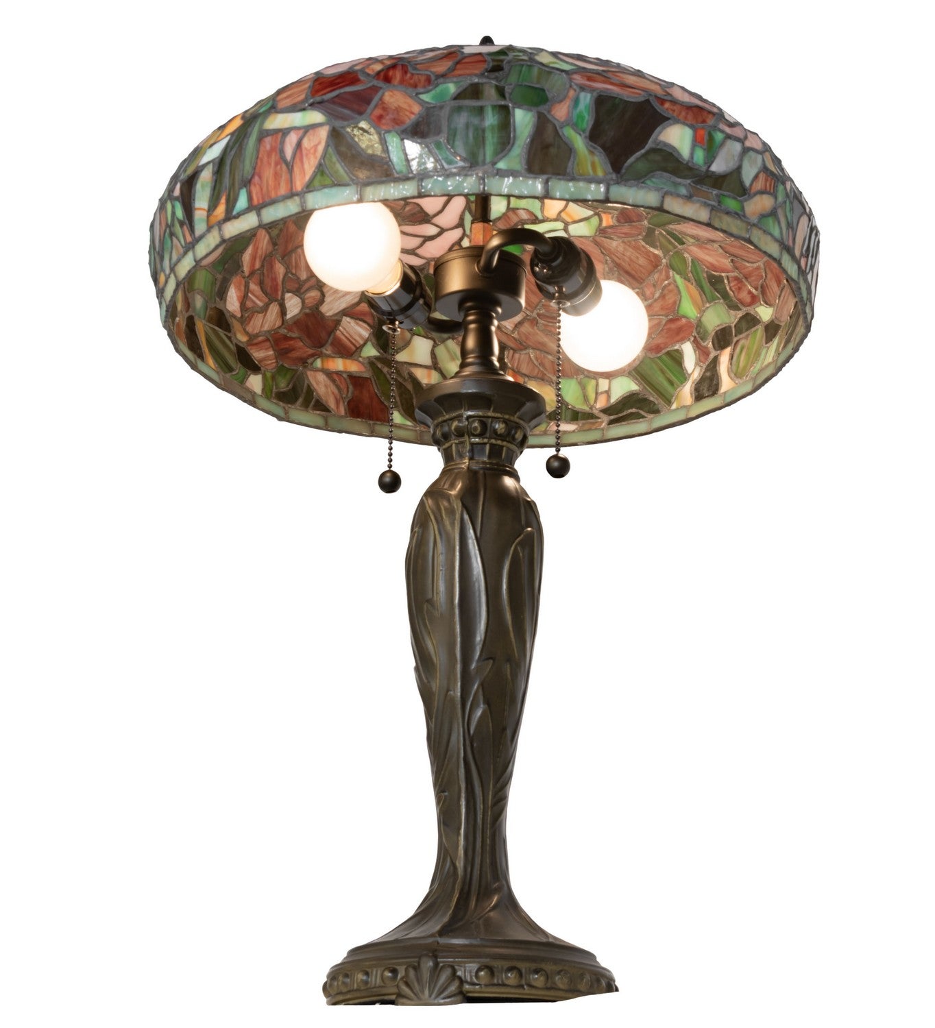 Meyda Tiffany - 265061 - Two Light Table Lamp - Tiffany Peony - Mahogany Bronze