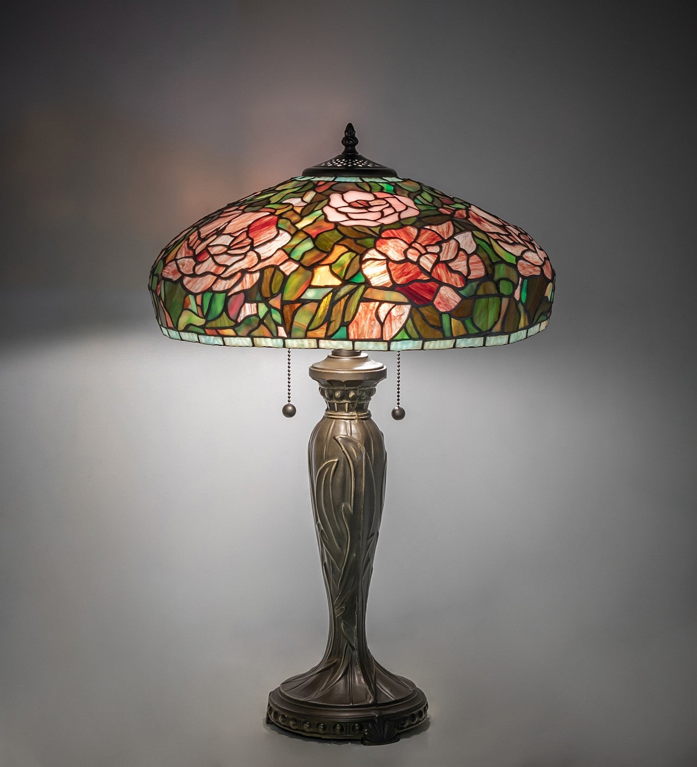 Meyda Tiffany - 265061 - Two Light Table Lamp - Tiffany Peony - Mahogany Bronze