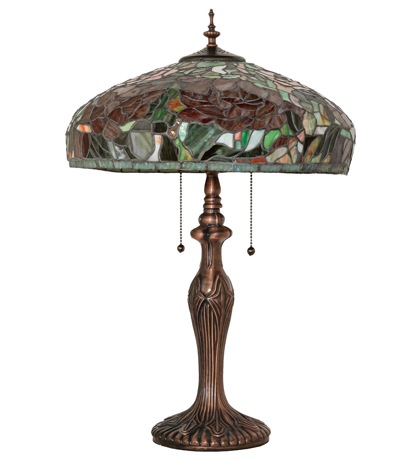 Meyda Tiffany - 265068 - Two Light Table Lamp - Tiffany Peony - Mahogany Bronze