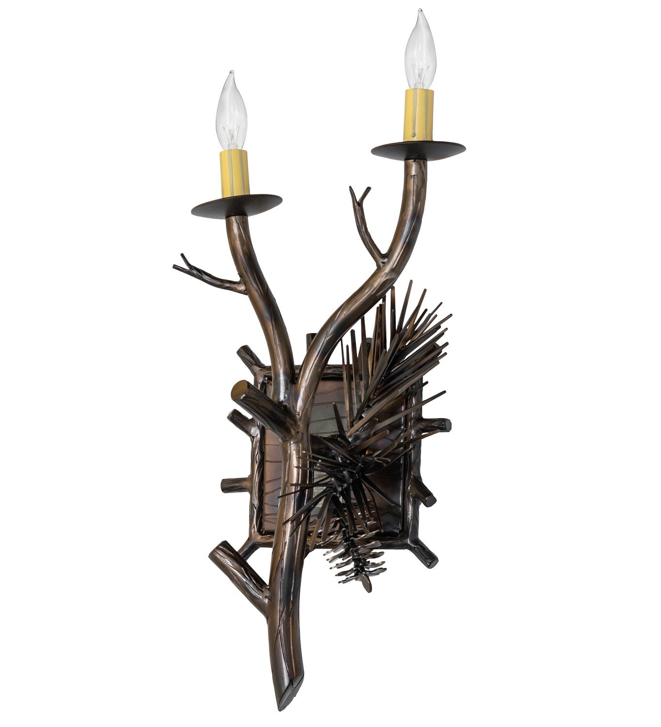 Meyda Tiffany - 265211 - Two Light Wall Sconce - Lone Pine - Light Burnished Antique Copper