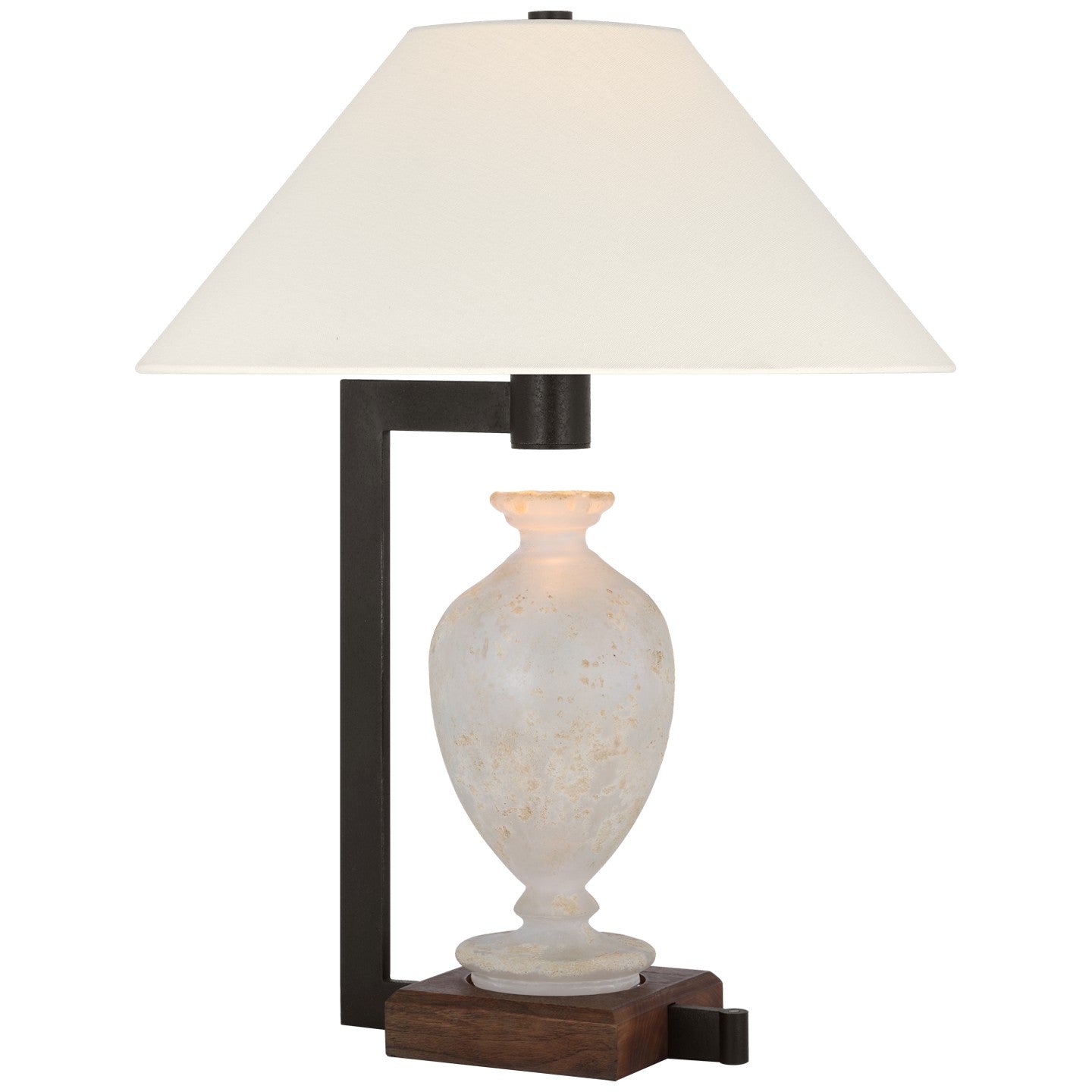 Visual Comfort Signature - RB 3090EG/WI-L - LED Table Lamp - Phial - Etruscan Glass and Warm Iron and Dark Walnut