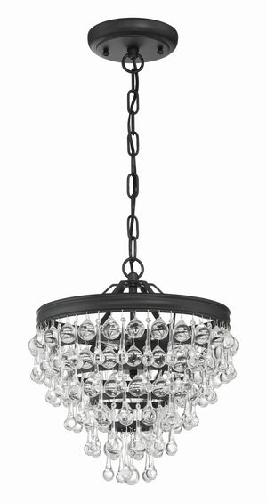 Crystorama - 130-MK - Three Light Mini Chandelier - Calypso - Matte Black