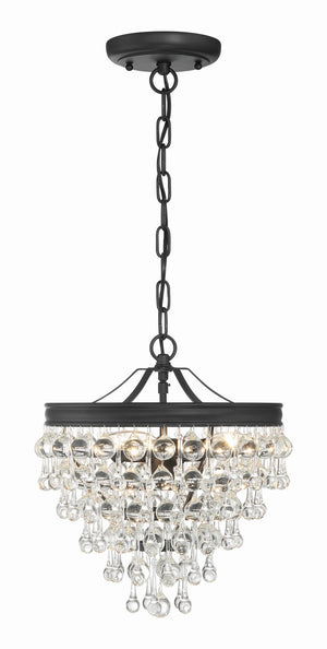 Crystorama - 130-MK - Three Light Mini Chandelier - Calypso - Matte Black