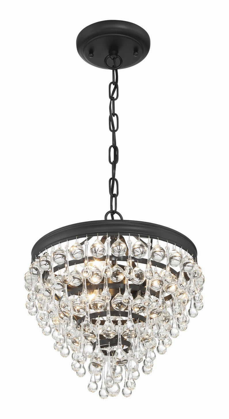 Crystorama - 130-MK - Three Light Mini Chandelier - Calypso - Matte Black