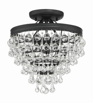 Crystorama - 130-MK_CEILING - Three Light Semi Flush Mount - Calypso - Matte Black