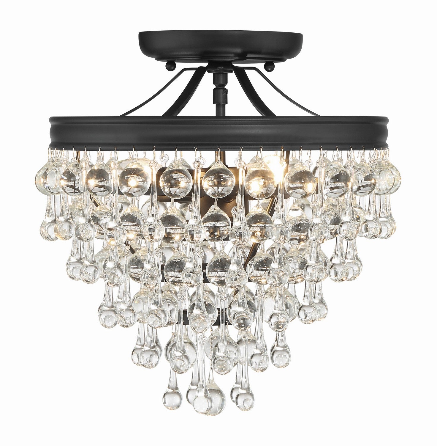 Crystorama - 130-MK_CEILING - Three Light Semi Flush Mount - Calypso - Matte Black