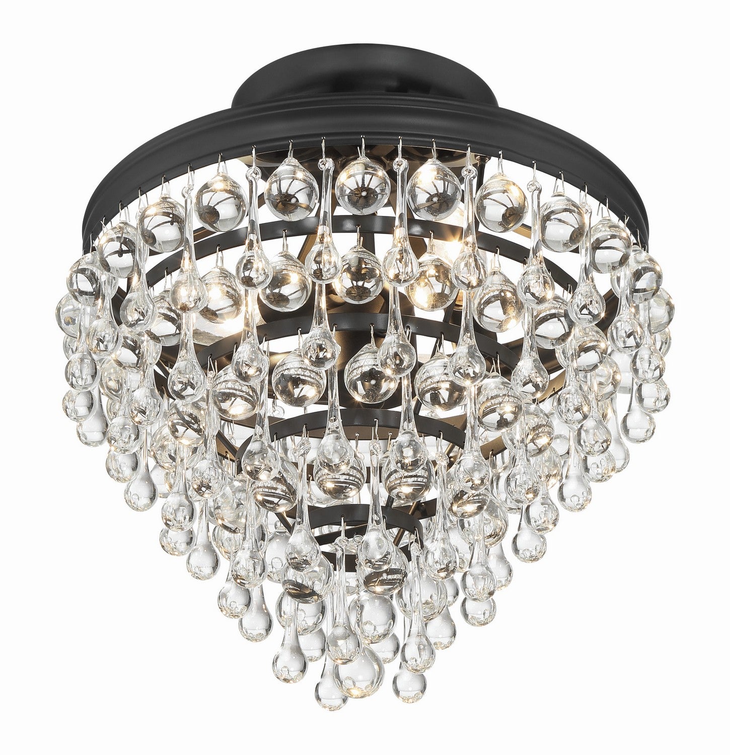 Crystorama - 130-MK_CEILING - Three Light Semi Flush Mount - Calypso - Matte Black